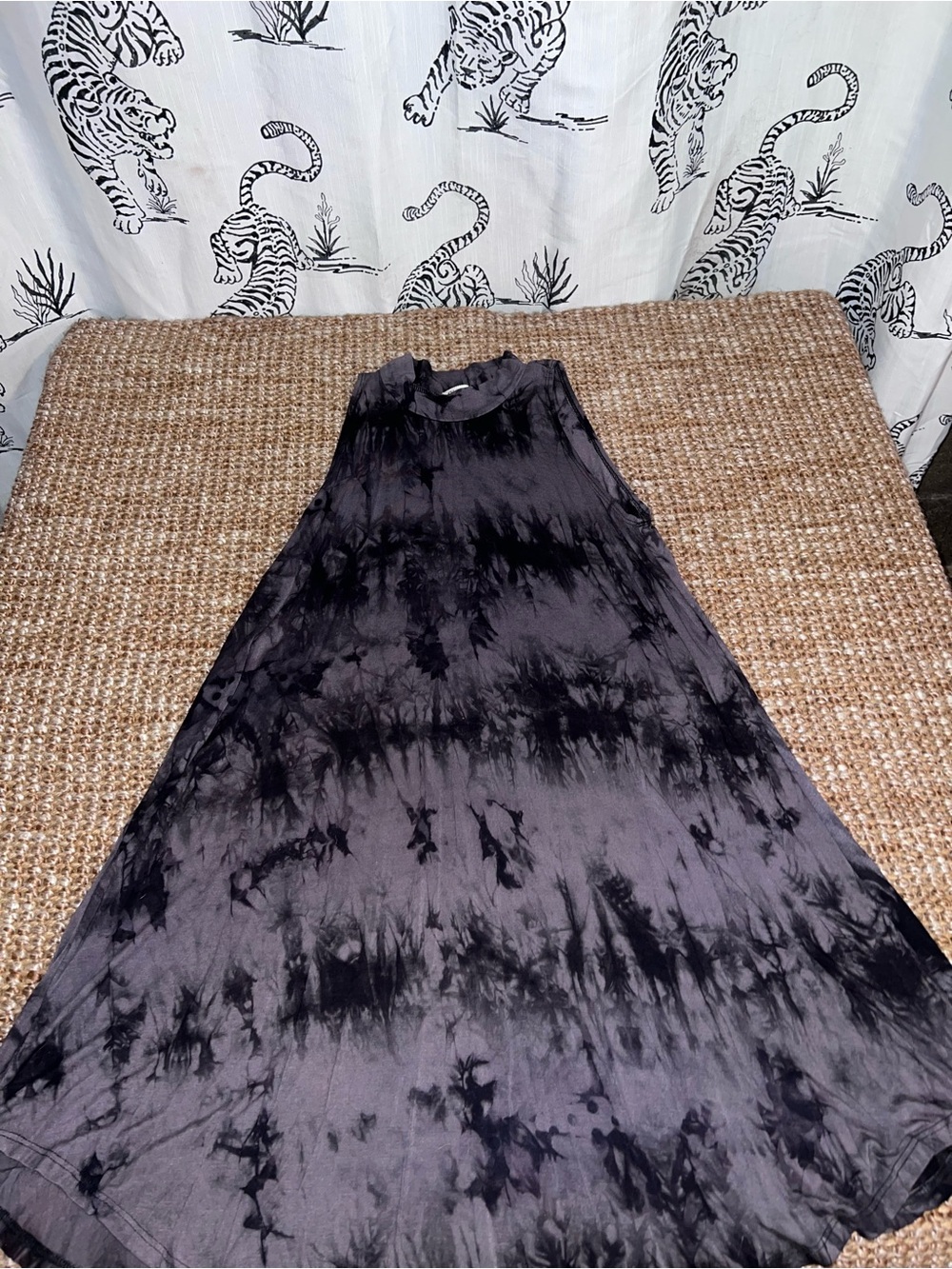 Ginger G Black Charcoal Tie-Dye Tank Dress